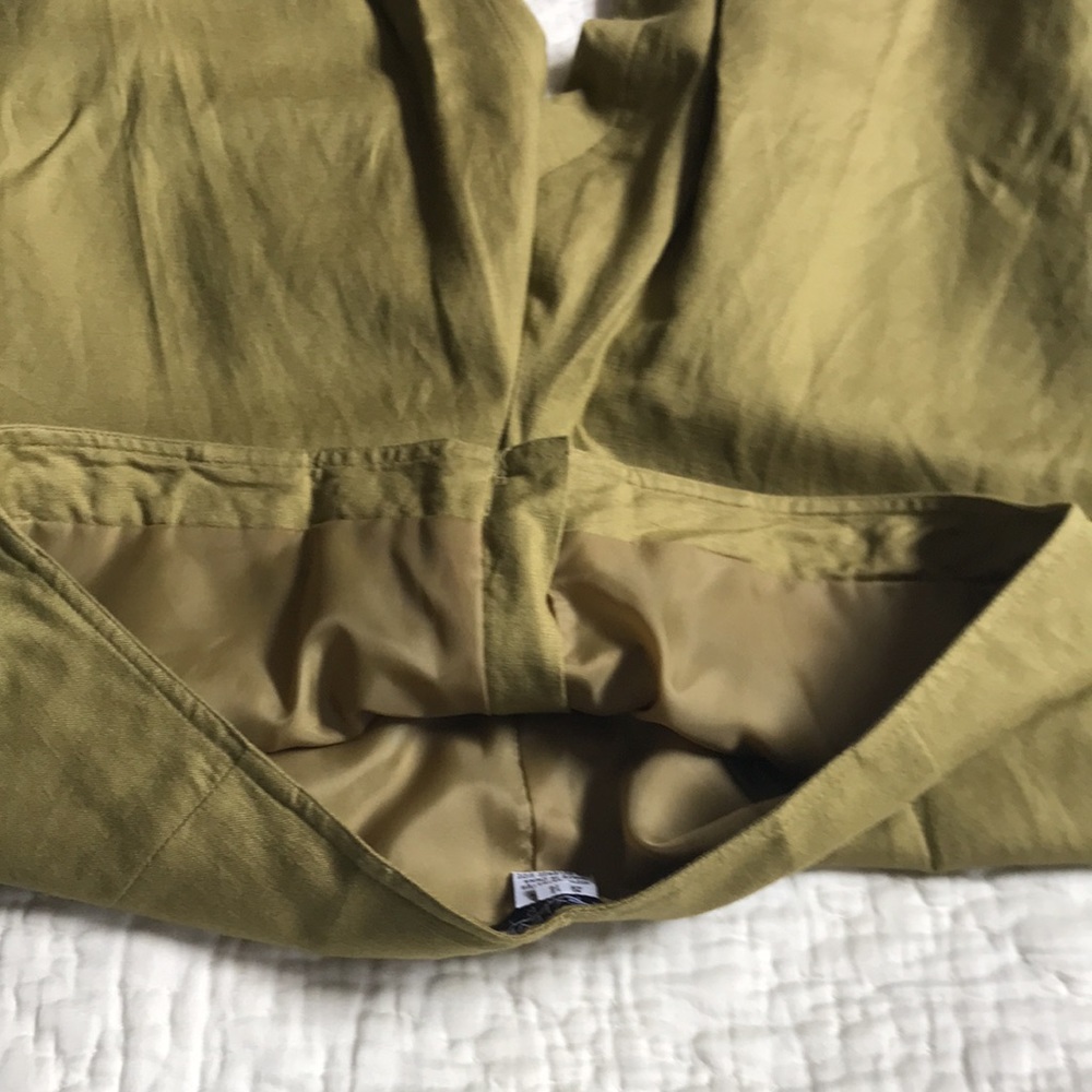 Larry Levine sport linen blend fully lined capri pants avocado green never worn - Picture 9 of 11